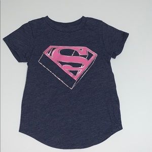 Girl’s Blue Supergirl Shirt, 4T